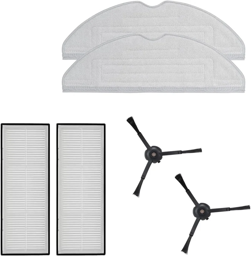 Roborock Tillbehörs Set med Mopp-Dukar, HEPA-filter och svart Sidoborste