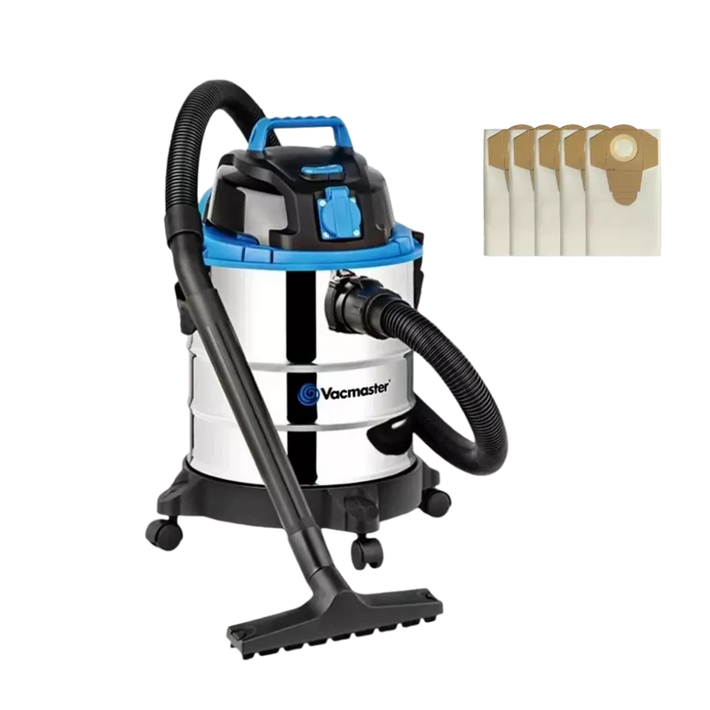 Vacmaster Multi 20 PTO Stainless Steel Bag Kit | Wet & Dry Vacuum Cleaner-with Spare Dust Bags X 5