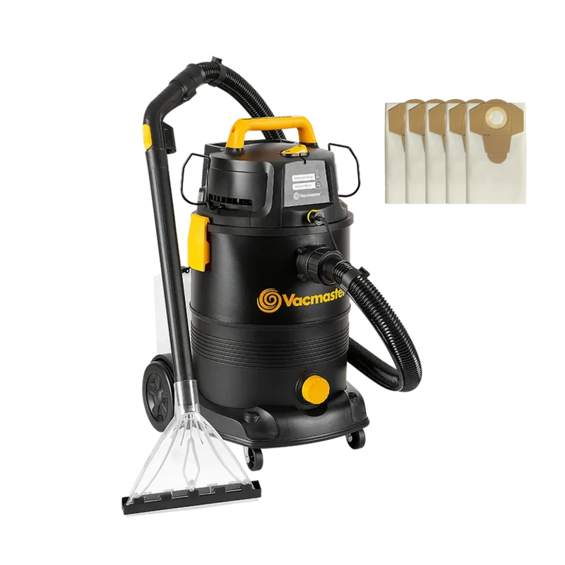 Vacmaster 1300W 30L 3-in-1 Bag Kit | Wet & Dry Vacuum Cleaner and Carpet Shampooer-with Spare Dust Bags X 5