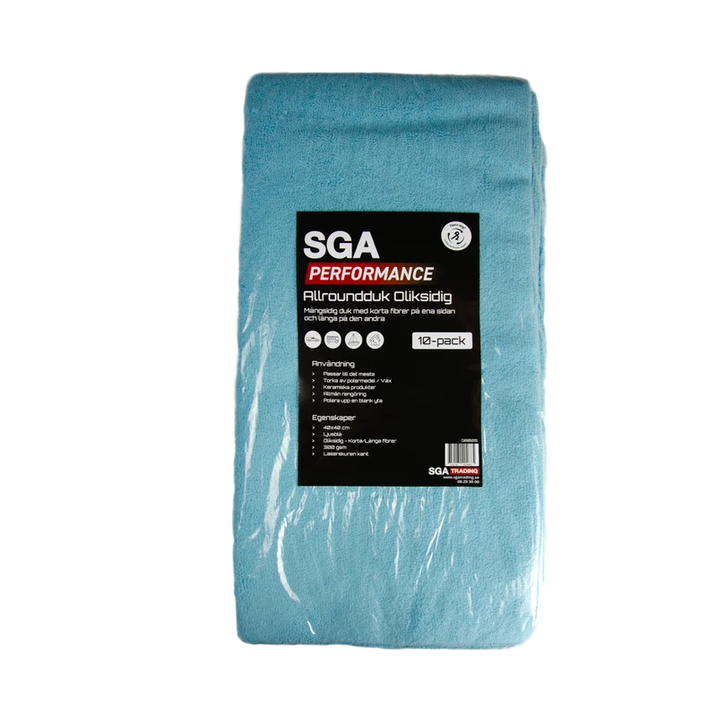 Allround Mikrofiberduk SGA Performance Allroundduk Oliksidig, 10-pack 40x40 cm