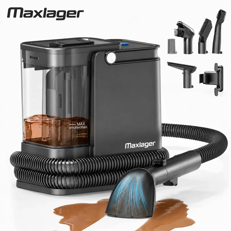 Maxlager Textil och Mattvätt 800 W – 16 kPa för soffa, bil, mattor och fläckar