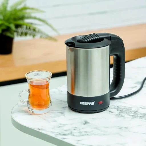 GEEPAS GK175 Stainless Steel Travel Kettle - 0.5L Portable Electric Kettle
