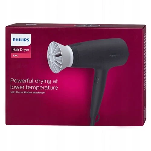 Philips Hairdryer 3000 Series BHD302/00 1600 W, EU, juoda spalva