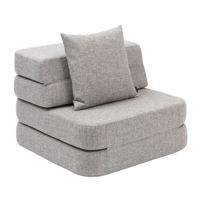 by KlipKlap 3 Fold Sofa Single Soft Multi Grey