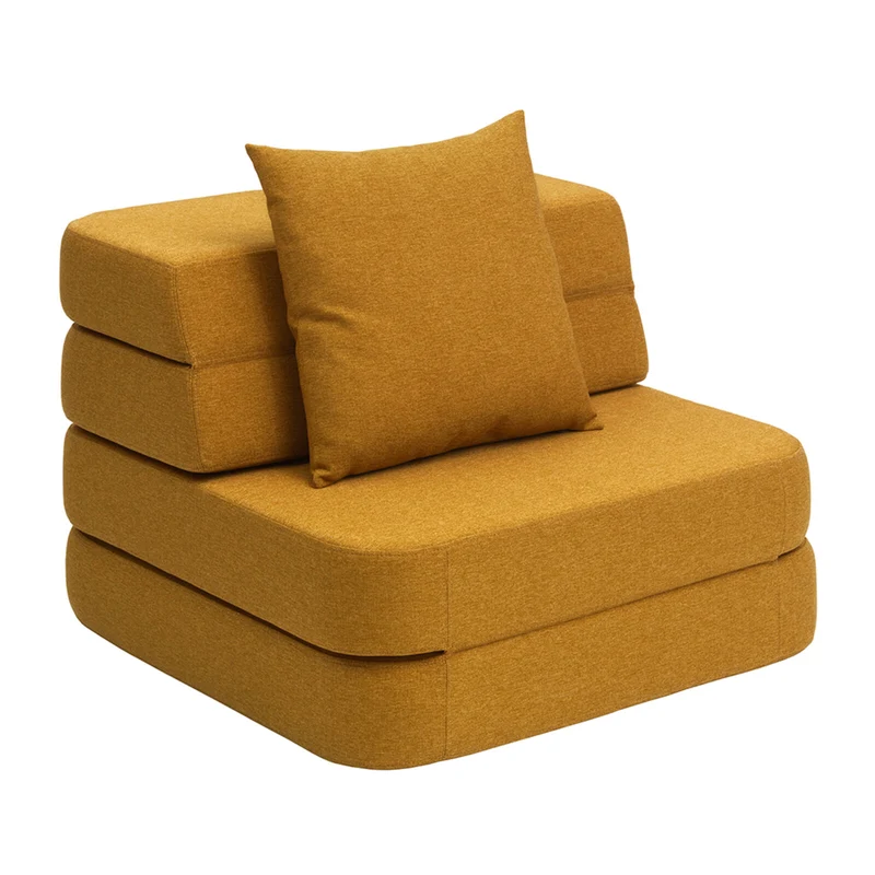 by KlipKlap 3 Fold Sofa Single Soft Mustard
