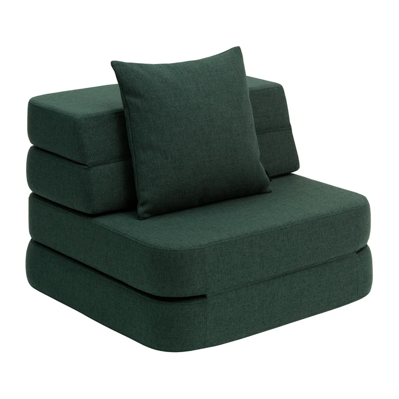 by KlipKlap 3 Fold Sofa Single Soft Deep Green