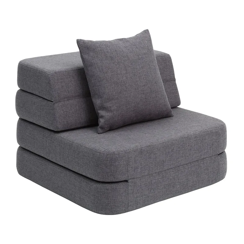 by KlipKlap 3 Fold Sofa Single Blue Grey