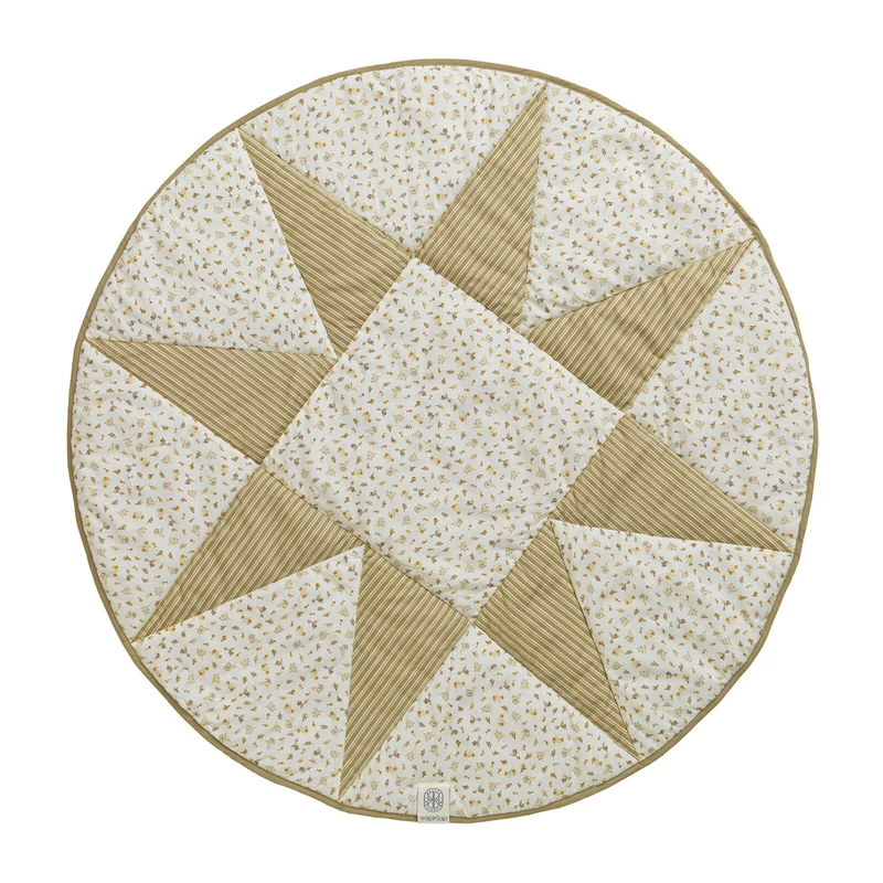 By KlipKlap Play Blanket Round Quilt Star Nougat