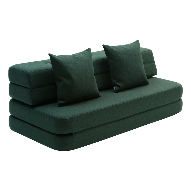 by KlipKlap 3 Fold Sofa XL Soft 140 cm Deep Green
