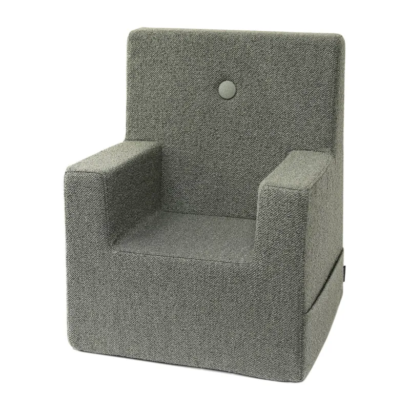 By KlipKlap KK Kids Chair XL Dusty green bouclé w. light green
