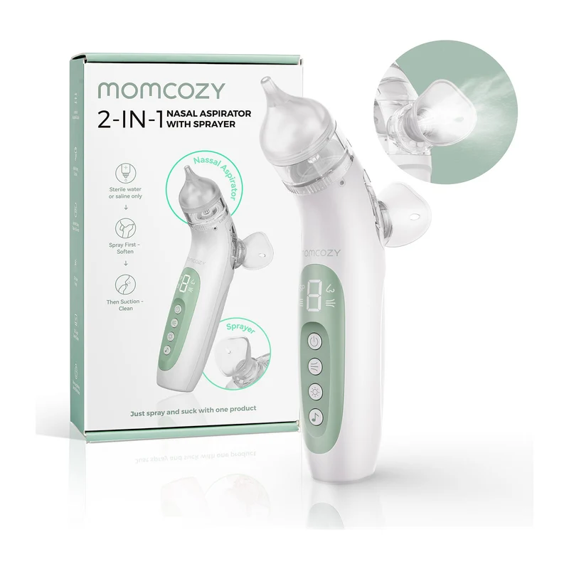 Momcozy BreezyClearT 2-in-1 Spray & Suction Electric Nasal Aspirator