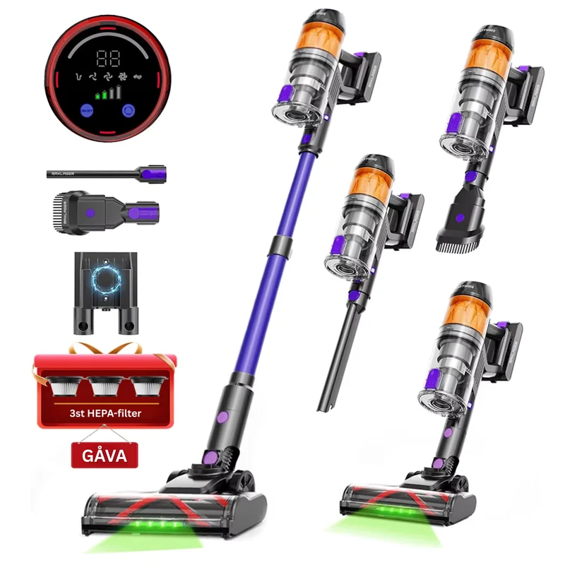Maxlager V11 Detect Light - 500W – 50 kPa Sladdlös Dammsugare - Skaftdammsugare