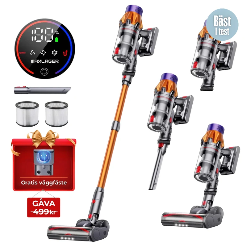 Maxlager Ultra X7 - 550W – 50 kPa Avancerad Sladdlös Dammsugare 2026 - Skaftdammsugare