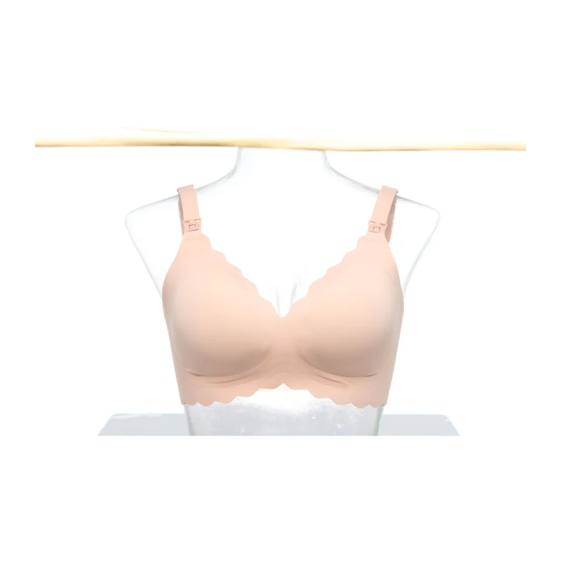 Momcozy YN46 XL Seamless Support Floral Bra Natural
