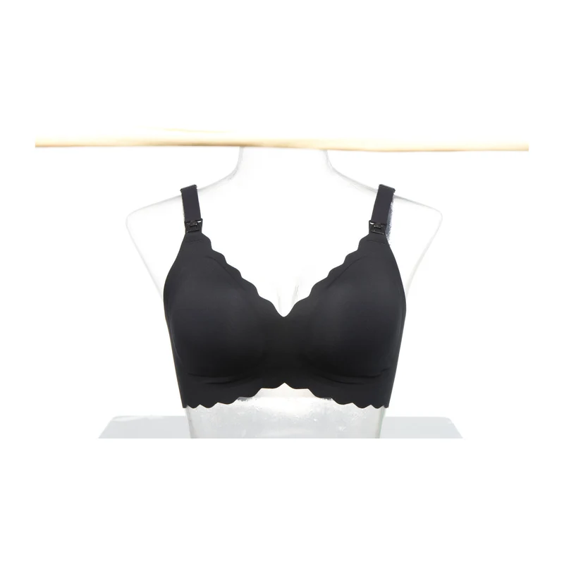 Momcozy YN46 L Seamless Support Floral Bra Black