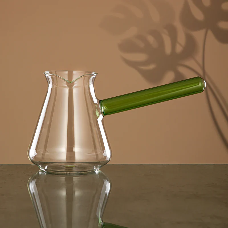 Almarjan 650ml Glass Coffee Heater - Green