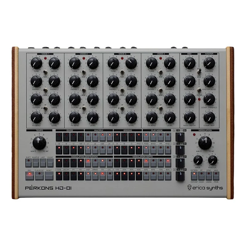 Erica Synths Perkons HD-01 4-Voice Drum Synthesiser (Limited Edition Grey)