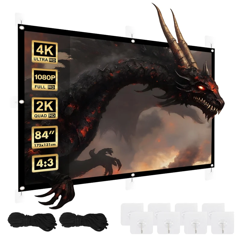 Maclean projektionsduk, 86", 175x131cm, 25mm 4:3 ram, spännkrokar, MC-166