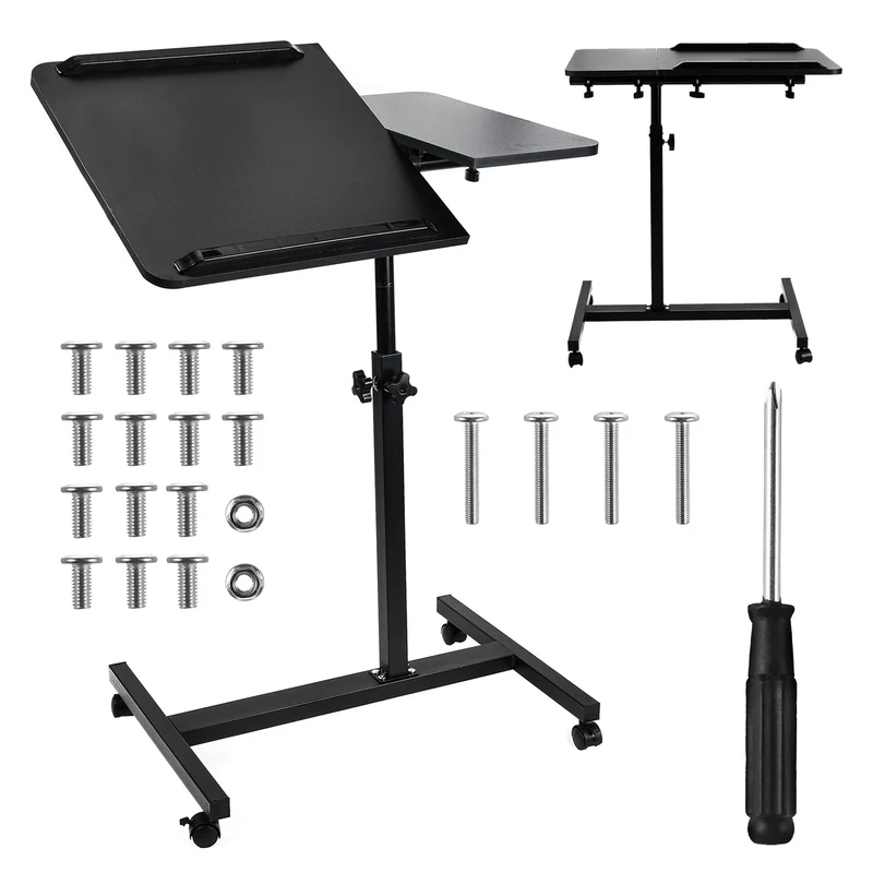 Mobilt skrivbordsstativ Maclean, svart, höjdjusterbart 59-89cm, max. 30kg , MC-121 B