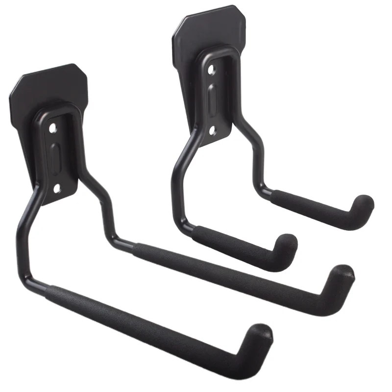 2x väggfäste stål garage krok