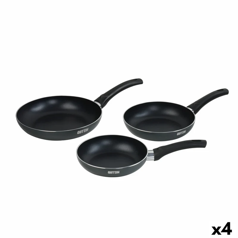 Set of pans Quttin Aluminium 24 cm 3 Pieces (4 Units)