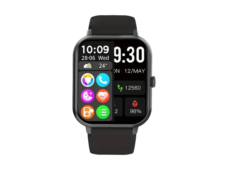 Smartwatch med Bluetooth-samtalefunktion – Sportsklocka för dam och herr med pulsmätare, SpO2 och 20 sportfunktioner