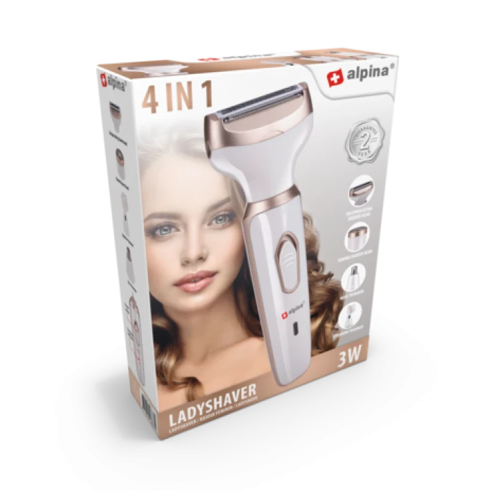 Ladyshaver 4-i-1 med laddningsbar design och USB-laddning
