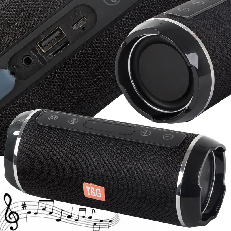 Trådlös Bluetooth Boombox-högtalare med USB, AUX & microSD – Svart