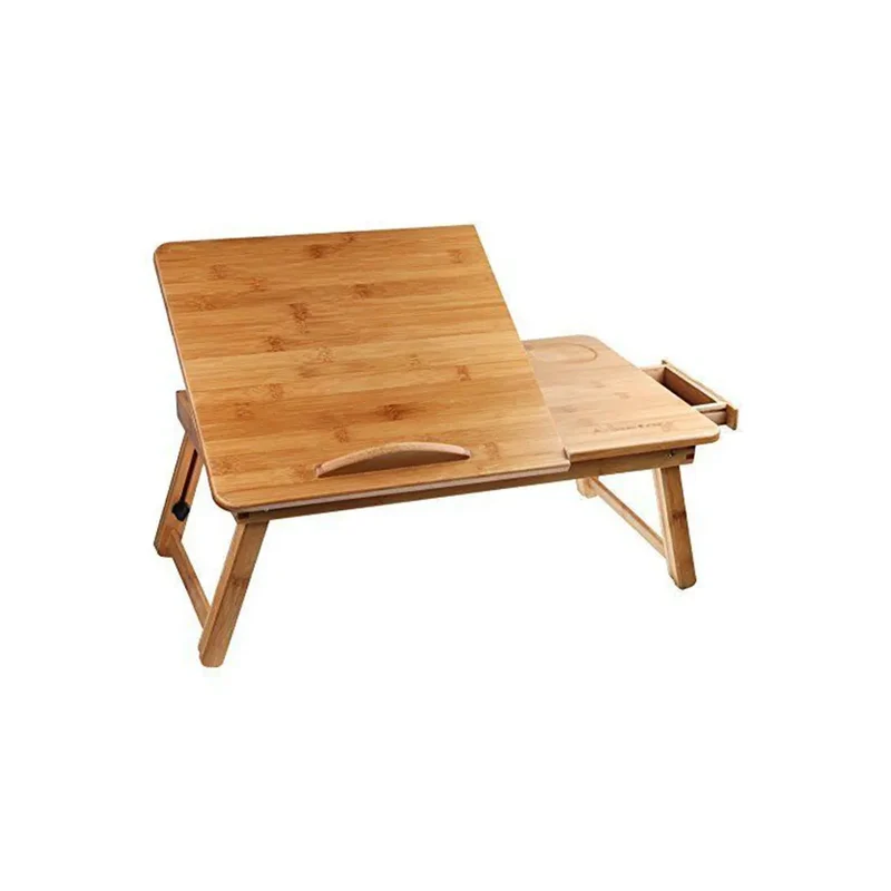 Bambu sängbord med låda och mugghållare