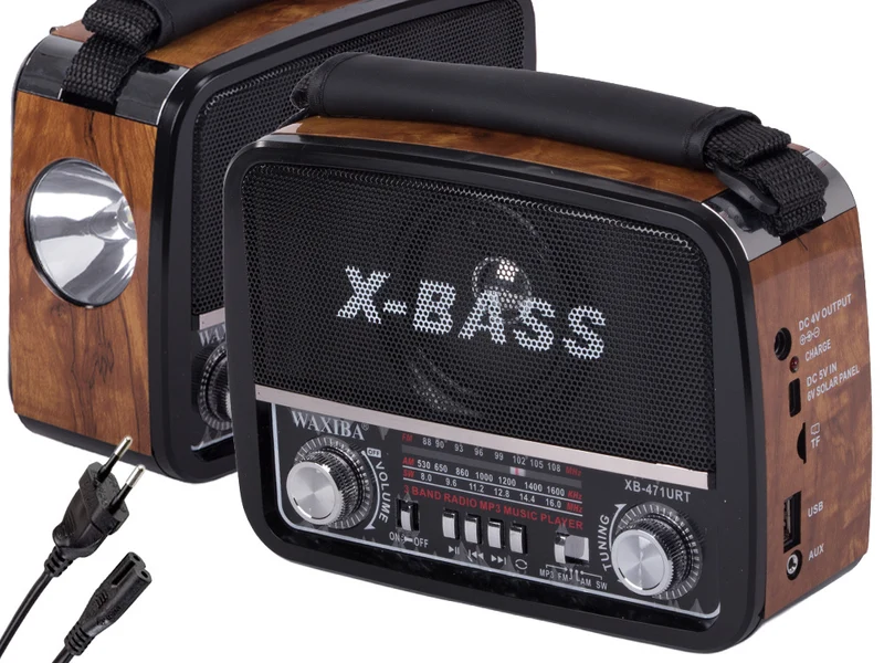 Retroradio, bärbar med FM/AM/SW, MP3-spelare & ficklampa – USB, AUX & Batteri