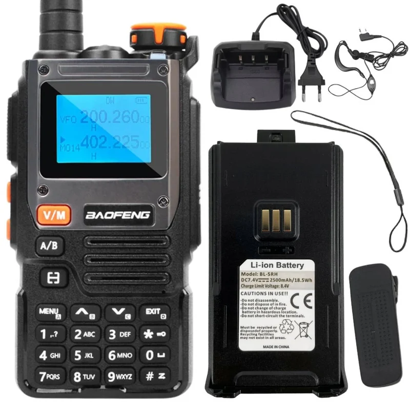 Walkie talkie, 2600 mAh batteri, Upp till ca 25 km räckvidd