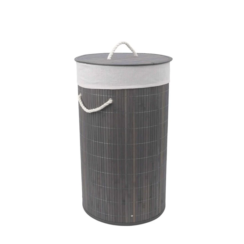 Tvådelad bambu tvättkorg 100L – Elegant korg för sortering av tvätt