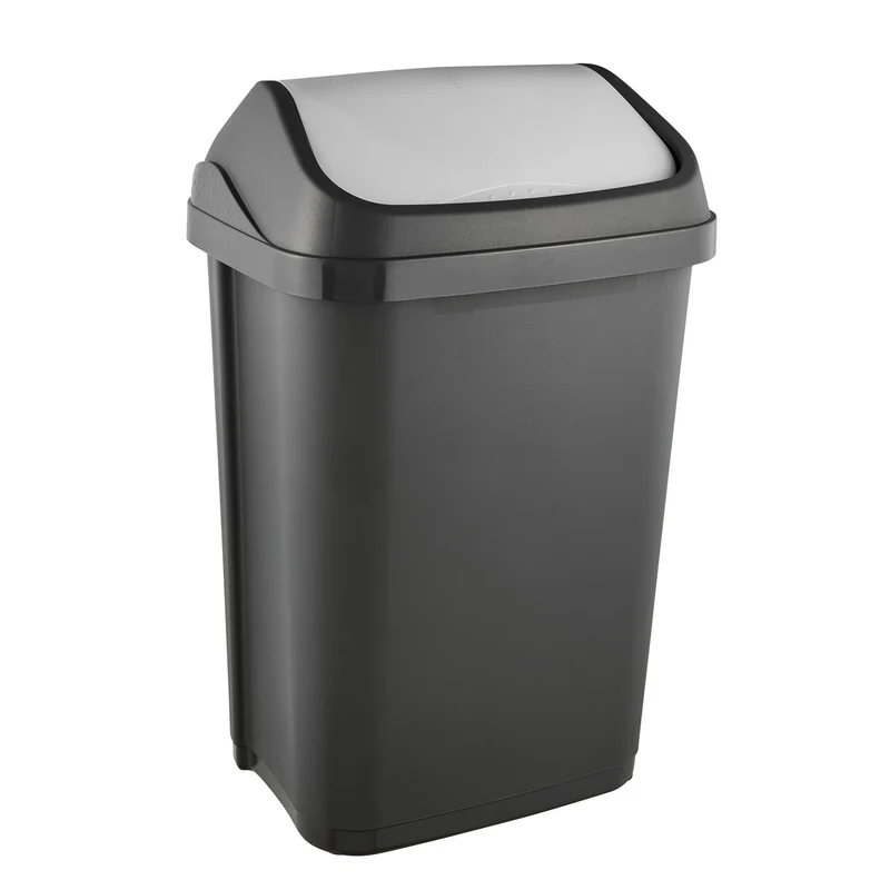 Keeeper Papperskorg Med Svängbart Lock Soptunna Grafit 25L