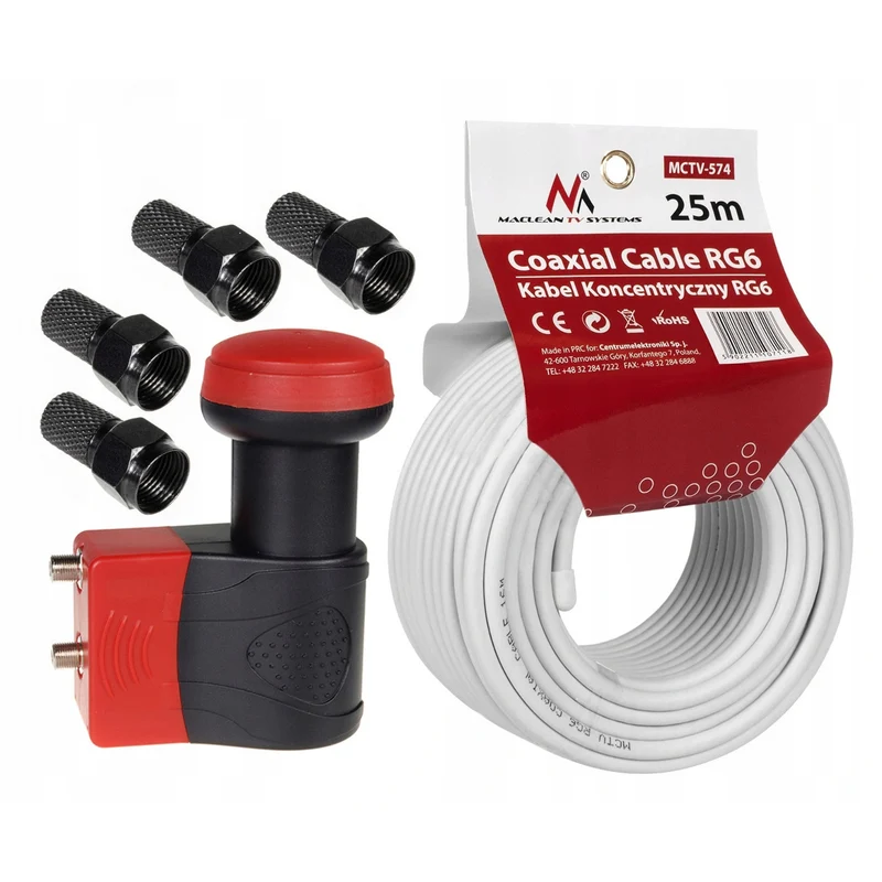 Satellit-tv twin SAT Maclean 4K 8K + kabel HDMI