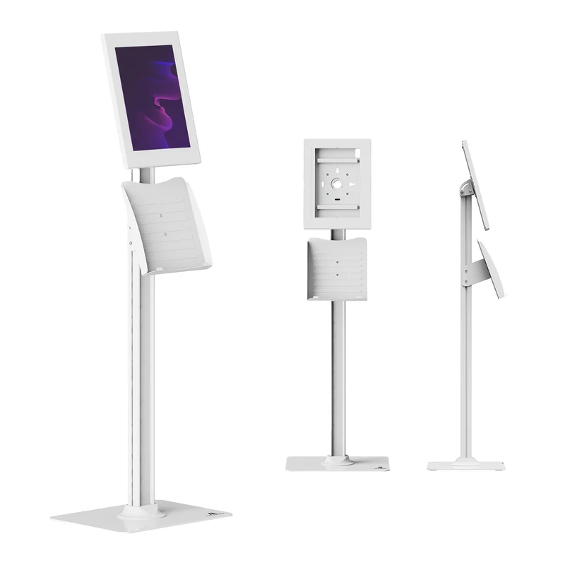 Maclean-hållare för surfplatta, med lås, 12,4–13 tum, iPad Air/Pro, Samsung Tab S10+/S9+/S8+/S7+, 257 × 350 × 22 mm, MC-924 W