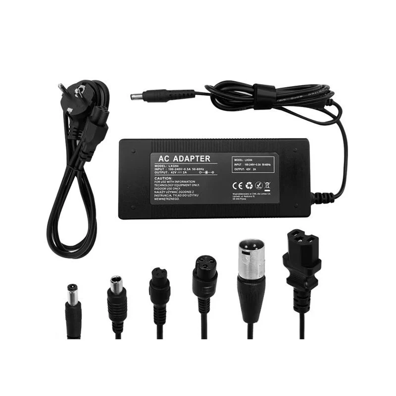 Lextool laddare för skotrar och elfordon, 6 kontakter, 230V AC, 42V DC 2A, LXG94