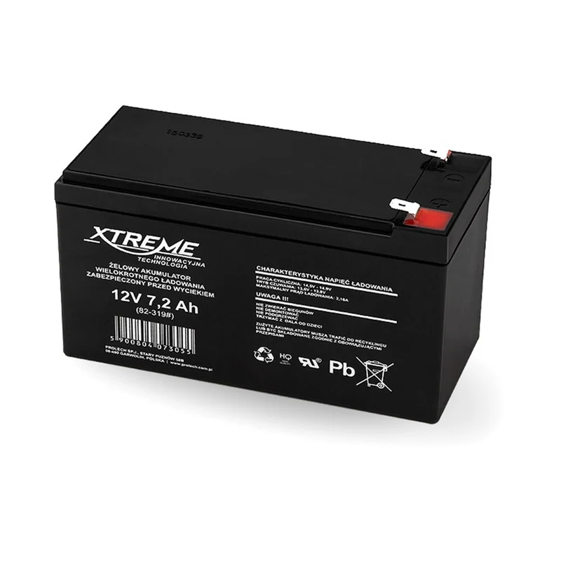 AGM-batteri (Absorbent Glass Mat) XTREME 12V 7.2Ah