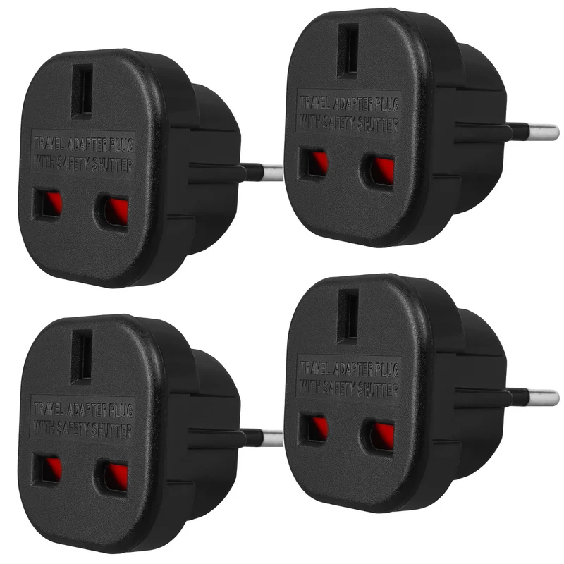Maclean UK-uttag till EU-kontaktadapter, svart, MCE72, 4 st