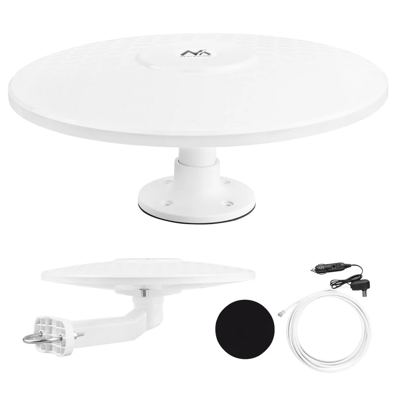 Maclean DVB-T/T2 HEVC Rundstrålande antenn, aktiv, husbil, 12V, MCTV-103