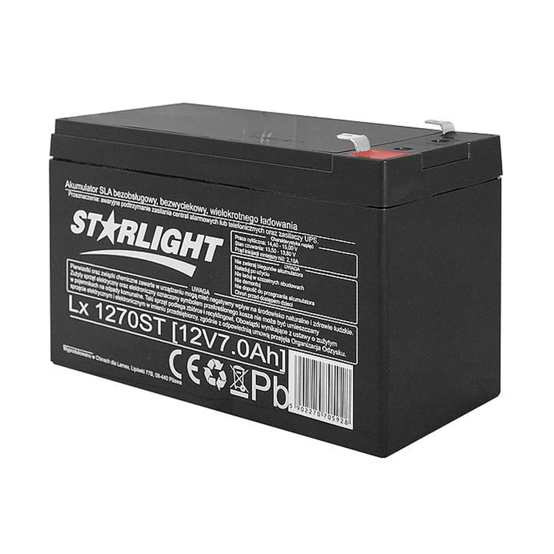 LX1270 12 V 7 Ah AGB underhållsfritt gelbatteri