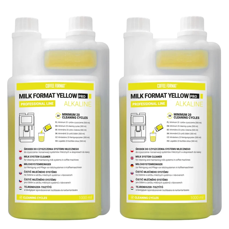 Rengöringsmedel för mjölksystem, 2 x 1 l, Coffee Format MILK FORMAT YELLOW PRO