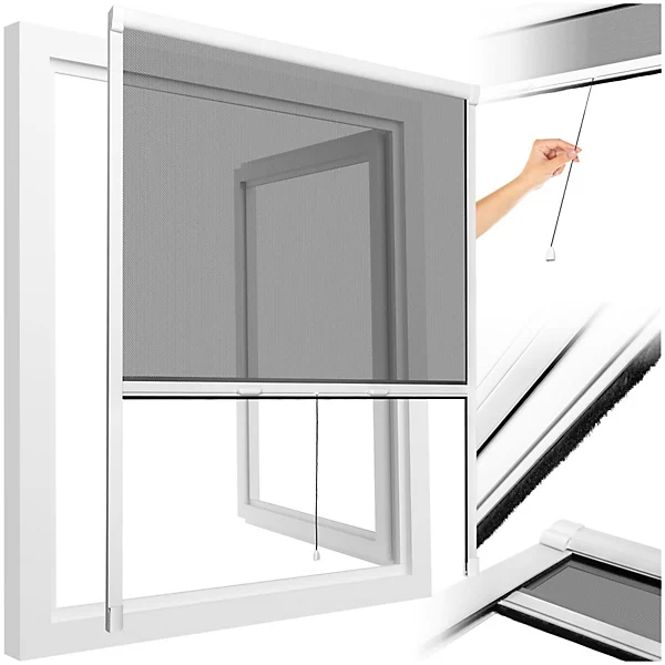 Fly Screen Roller Blind 90 x 160 cm, White