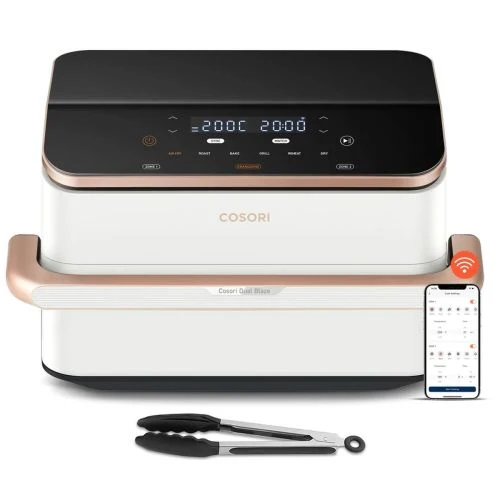 Cosori Dual Blaze TwinFry Smart karšto oro gruzdintuvė 10L EU CAF-TF101S-WEUR, balta spalva
