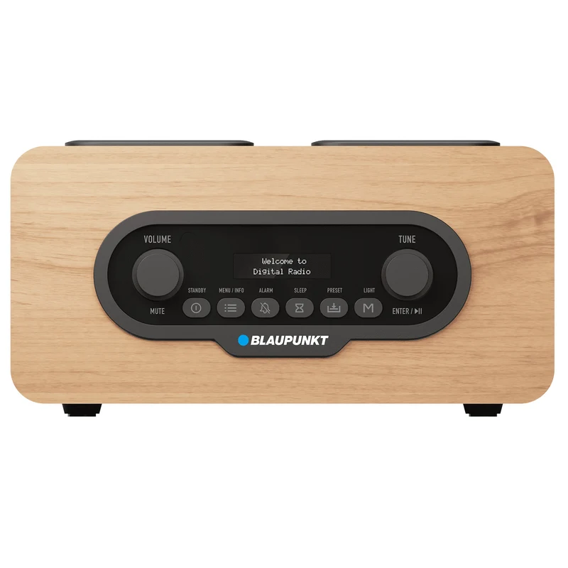 Blaupunkt Portable Radio, DAB+ digitalradio och FM-tuner, Bluetooth, hörlursutgång, USB- och microSD-spelare, LCD-display, klock- och alarmfunktion, drivs av uppladdningsbart USB-C-batteri, DR10CR