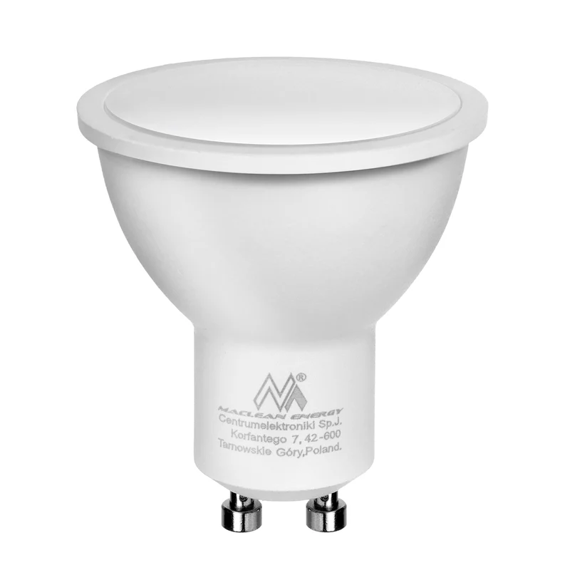 LED-lampa GU10 7W Maclean Energy MCE437 WW varmvitt 3000K, 220-240V~, 50/60Hz, 490 lumen