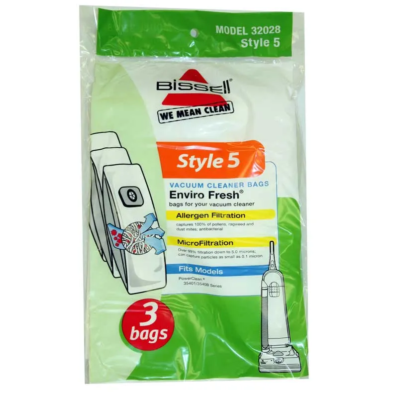Bissell 32029 Style 3 *ENVIRO FRESH* vacuum cleaner bags- Genuine - 3 pack