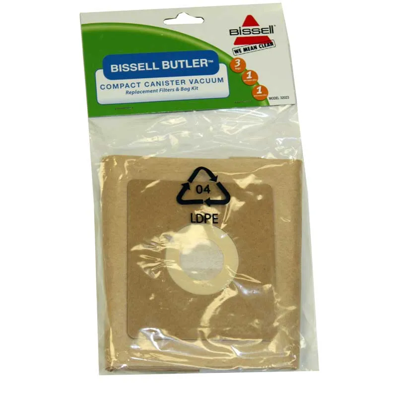 Bissell Butler Vacuum Bags - Genuine - 3 Pack - 32023, 212OPP+2RFIL