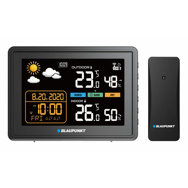 Blaupunkt väderstation, hygrometer, tryck, prognos, WS30BK