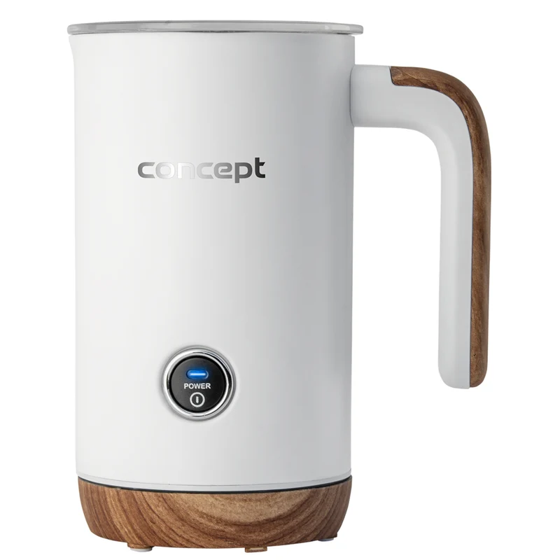 Concept Nordic NM4100 Mjölkskummare 500W Vit För Latte Cappuccino Frappe Varm Choklad 3 Lägen Rostfritt Stål