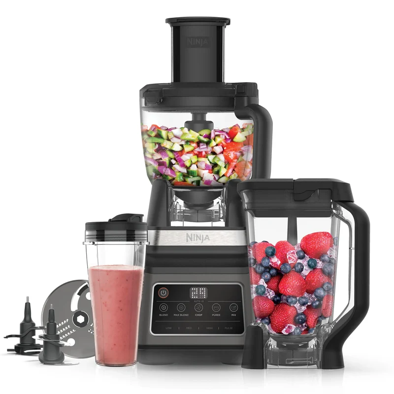 Ninja BN800EU 3-in-1 Food Processor, 1200 W, 1.8 L, Black/Silver